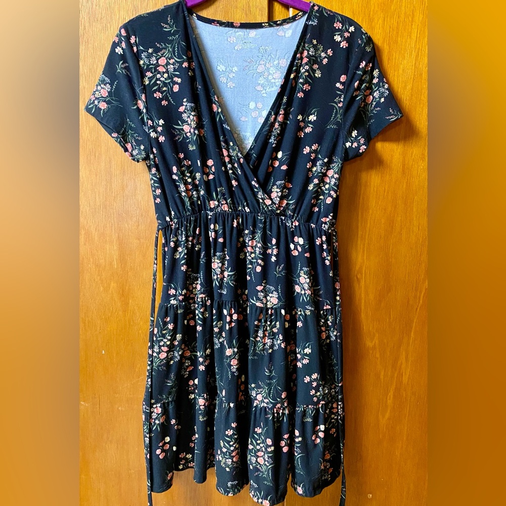 “No Boundaries" Surplice Babydoll Tiered Dress